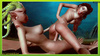 Stunning transsexual bangs a lustful female underwater