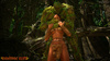 Wooden 3D beast bangs a godlike ebony in the green forest