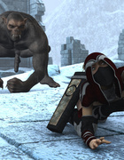 Hardcore 3D monster bangs a brunette in the frozen castle