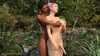 Big-boobed ebony transsexual bangs a pink-haired babe