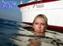 Nasty blonde wearing two piece bikini gets naked on the boat and shoves