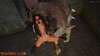 Brutal sex in the dungeon with a 3D beast and a brunette