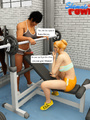 Blonde gets banged in the gym by shemale - Picture 1