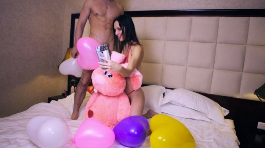Playful brunette eats a fat dick in the bed - XXX Dessert - Picture 3