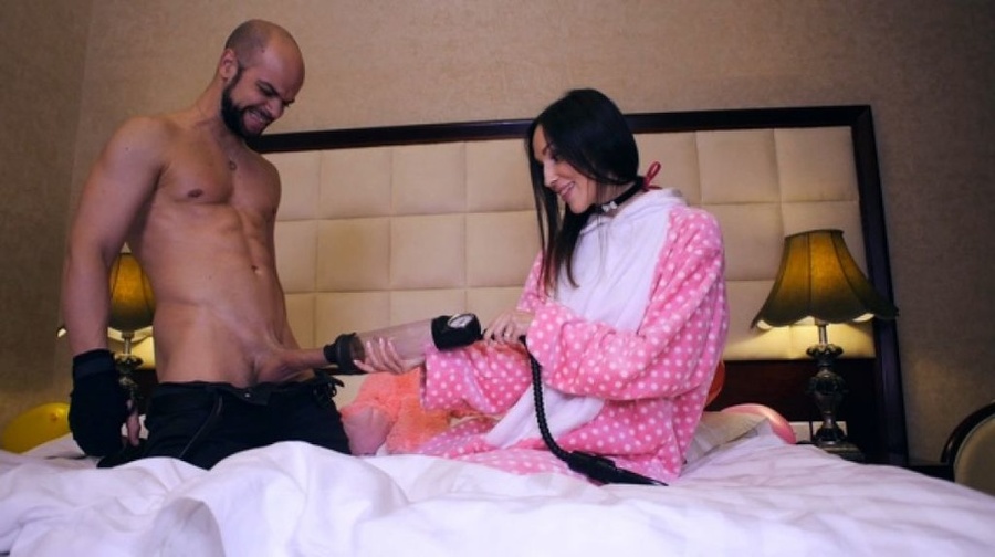 Playful brunette eats a fat dick in the bed - XXX Dessert - Picture 15