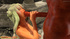 Satanic 3D beast with red dick pounds a slender blonde