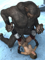 Giant gorilla cums on a hot busty - Picture 5
