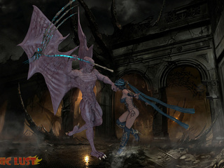 Brutal demons with wings banged a princess in the - Picture 1