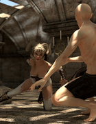 Filthy 3D demon treats a sensual big boobed blonde