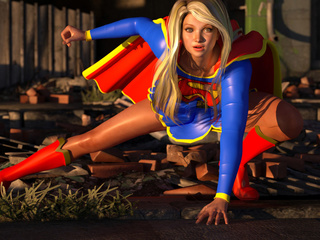 Big-dicked cat-woman impaled a horny super-girl - Picture 1