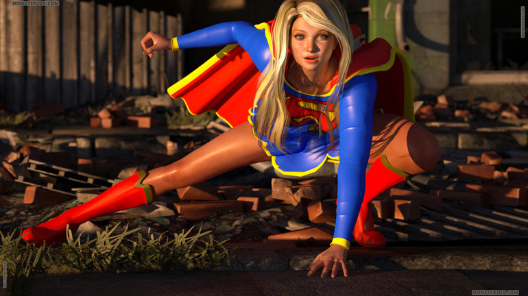 Big-dicked cat-woman impaled a horny super-girl - Picture 1