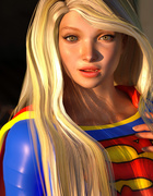 3D cat-woman cums on the face of a lustful super-girl
