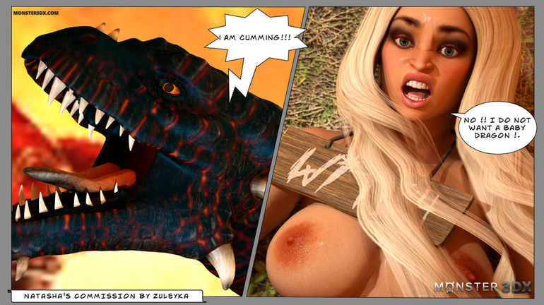 Diabolic 3D sex with a busty blonde and a dragon - Picture 4