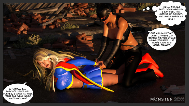 The hottest cat-woman ladyboy drills a super-girl - Picture 3