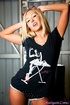 Sporty get-up blonde with shades masturbating
