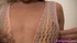 Rainbow fishnets blonde with black streaks fucks her pussy