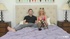 Cat ears and slutty high heels blonde fucked on a big bed