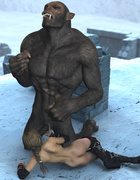 Insane 3D gorilla cums on the hottest princess