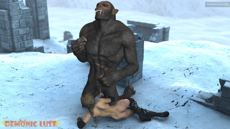 Insane 3D gorilla cums on the hottest princess - Picture 5