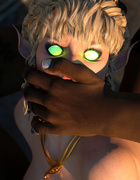 Dick-loving 3D blonde and multiple black sausages