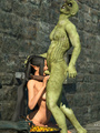 Disgusting green monster orally banged a - Picture 3