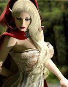 Little Red Riding Hood and satanic 3D wolf