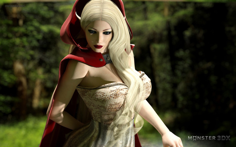 Little Red Riding Hood and satanic 3D wolf - Picture 1