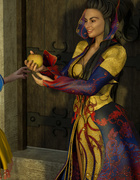 Busty ladyboy impaled a godlike brunette from behind