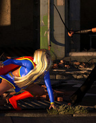 3D blonde gets her pussy stretched by catwoman