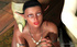 Dirty green giant cums on the face of a black 3D beauty