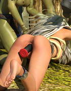 Goddesses and the monster fucks a slender golden blonde