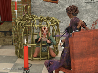 Caged 3D maid and a crazy hell monster on the throne - Picture 3