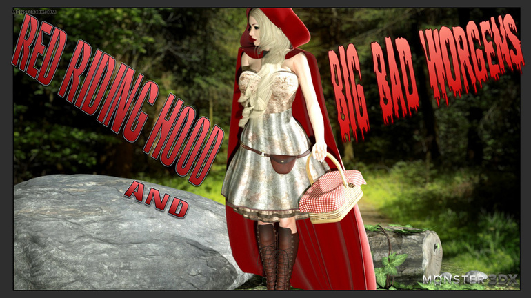 Sexy Little Red Riding Hood and a brutal 3D wolf - Picture 1
