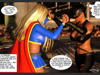 Super girl sucks a catwoman dick down on the knees - Picture 1