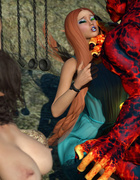 Redhead pixie gets nailed by the mighty volcano monster