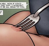 Killer treats her pussy and nipples with a fork. Sorority House Terror