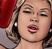 Blonde in short white dress adores dirty wax games. Sorority House Terror