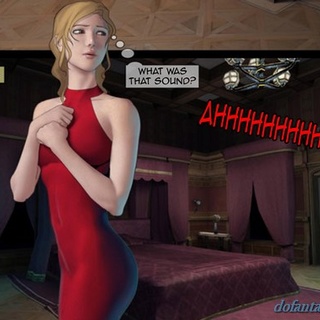 Leggy blonde in red dress is looking - BDSM Art Collection - Pic 3