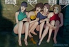 Four handcuffed females are waiting for revenge. Brutal Earl By Feather