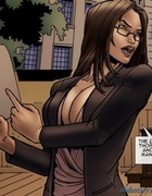 Busty layer looks awesome in office suit. Objection Overruled By  Comixchef
