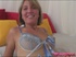 Cougar with blonde hair and fat ass is seen fucking her muff with dildo
