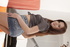 Denim skirt teen cutie gets fucked in the ass on a couch