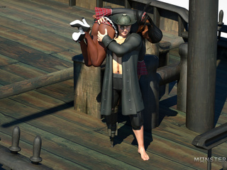 Capitan Jack Sparrow gang-banging a blond-haired - Picture 2