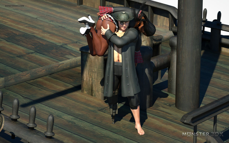 Capitan Jack Sparrow gang-banging a blond-haired - Picture 2