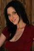 black haired red top