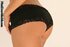 Beautiful blonde with pierced belly teasingly posing in black underwear