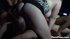 Slutty babe in black underwear riding a big throbbing heavy duty joystick