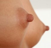 Horny brown hair bimbo with skinny body is in living room, while masturbating
