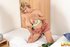 Sweet blonde slut with chubby body is in bedroom, while masturbating with