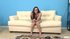 Brunette model fucks a guy then finger herself and catches some cum